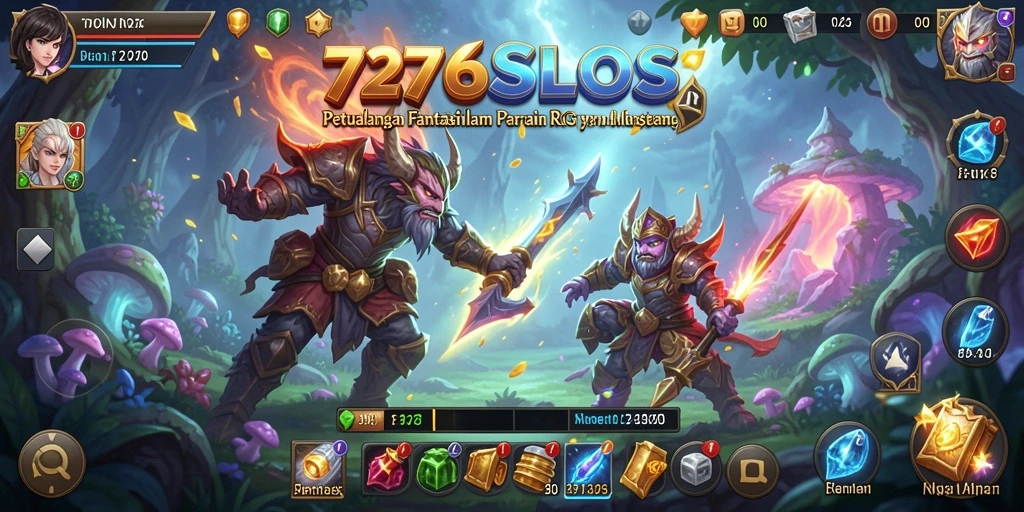 Tampilan aksi mendebarkan dalam gameplay RPG 7276SLOTS.