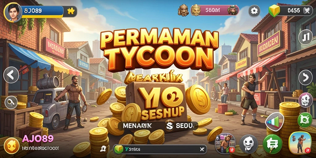 Screenshot utama AJO89 menampilkan suasana gameplay Tycoon yang mendebarkan.