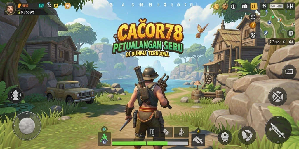 Tampilan screenshot gameplay <strong>CACOR78</strong> yang menunjukkan petualangan mendebarkan di dunia terbuka.
