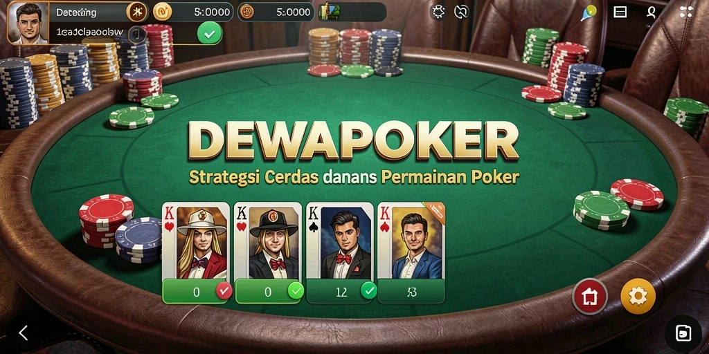 Tampilan menarik dari gameplay strategi poker DEWAPOKER.
