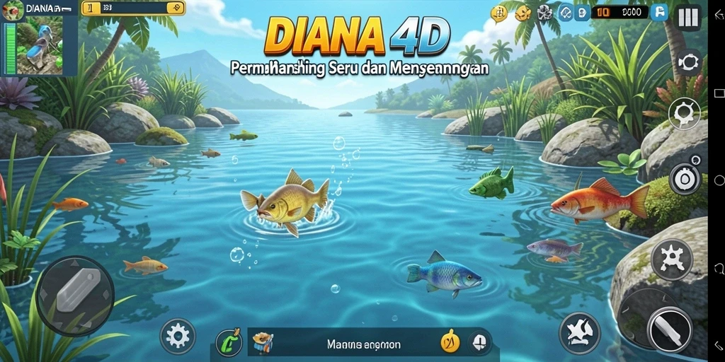 Tangkapan ikan besar dalam gameplay DIANA4D yang seru.