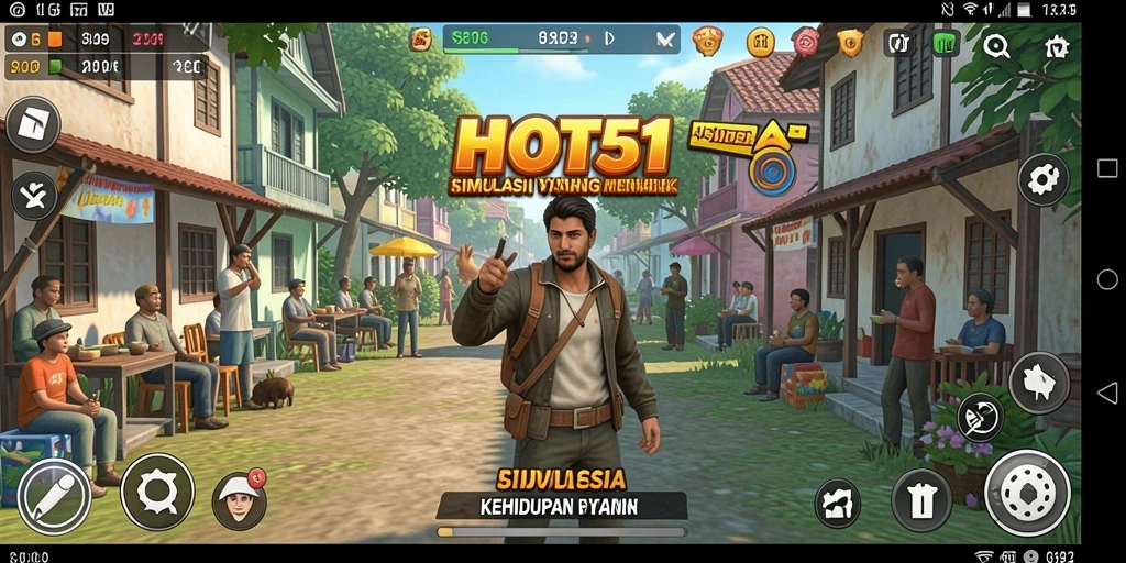 Tangkapan layar menunjukkan gameplay menarik dari HOT51 dengan interaksi karakter.