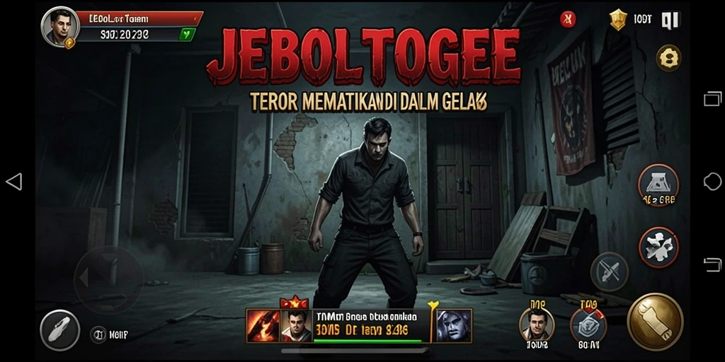 Screenshot gameplay JEBOLTOGEL menampilkan momen mencekam yang penuh ketegangan.