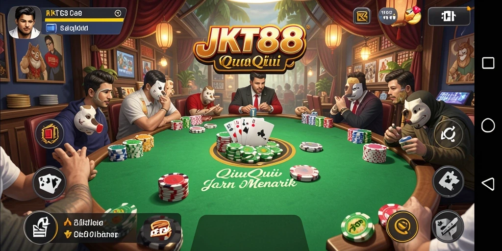 Tampilan gameplay seru di JKT88 dengan kartu QiuQiu.