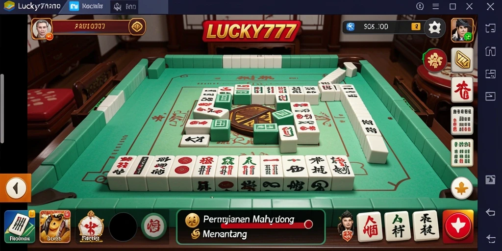 Tampilan gameplay LUCKY777 yang menarik dan interaktif dalam permainan Mahjong.