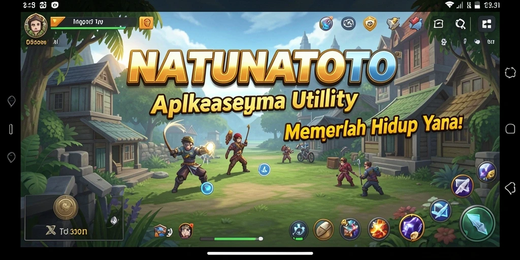Tampilan gameplay aplikasi Utility NATUNATOTO yang interaktif dan memudahkan pengguna.