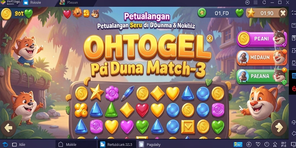Tampilan gameplay seru OHTOGEL dalam aksi Match-3.