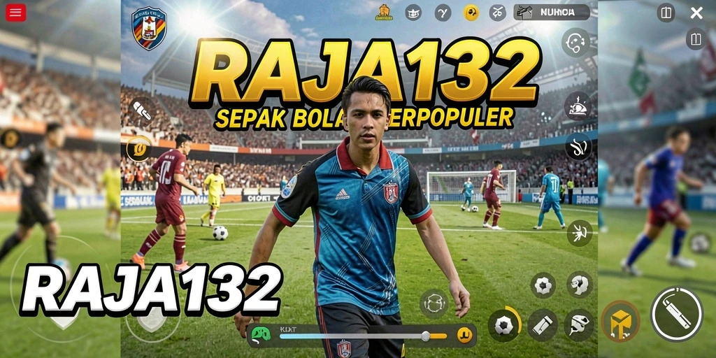 Tampilan gameplay yang mendebarkan dalam pertandingan sepak bola.