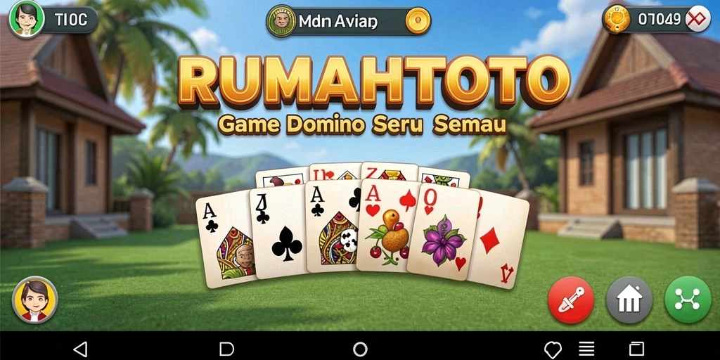 Tangkapan layar RUMAHTOTO menunjukkan gameplay Domino yang seru dan interaktif.
