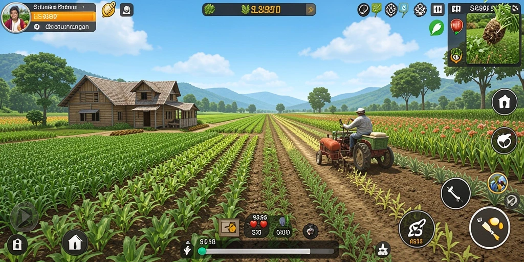 Screenshot utama SL888 menampilkan petualangan bercocok tanam yang seru.
