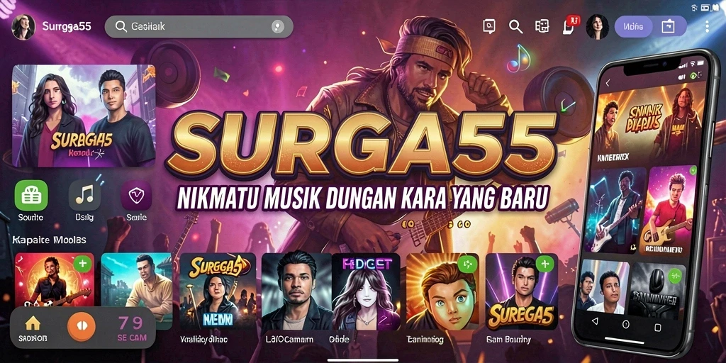 Tampilan gameplay SURGA55 dengan berbagai pengalaman musik interaktif.