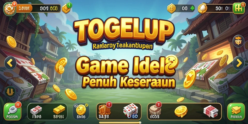 Screenshot utama TOGELUP menampilkan karakter dalam gameplay idle yang asyik.